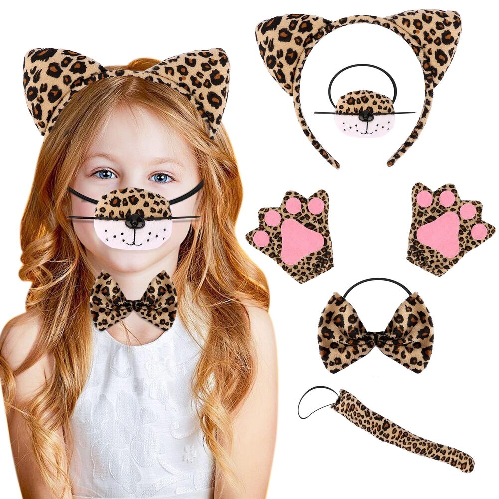 2661 Leopard Print Feline Cosplay Costume 6 Piece Set